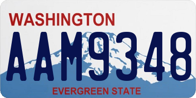 WA license plate AAM9348