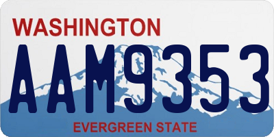 WA license plate AAM9353