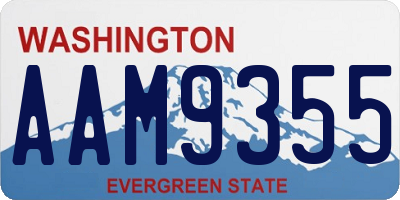 WA license plate AAM9355