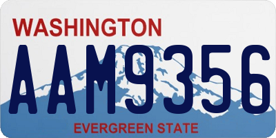 WA license plate AAM9356