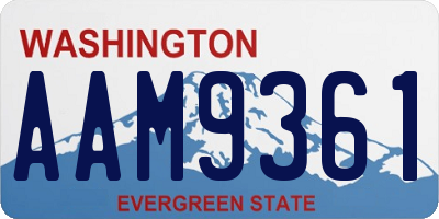 WA license plate AAM9361