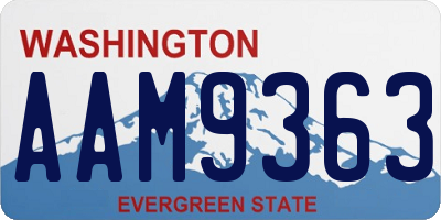 WA license plate AAM9363