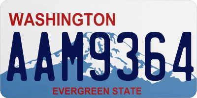 WA license plate AAM9364