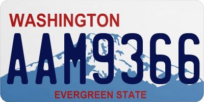 WA license plate AAM9366