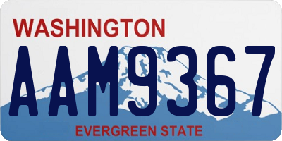 WA license plate AAM9367