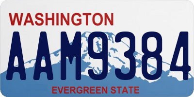 WA license plate AAM9384