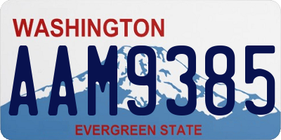 WA license plate AAM9385