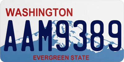 WA license plate AAM9389