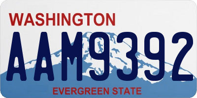 WA license plate AAM9392
