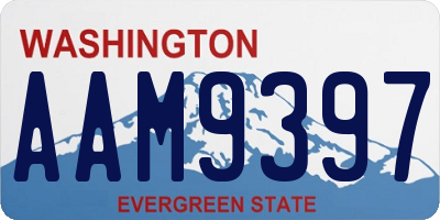 WA license plate AAM9397