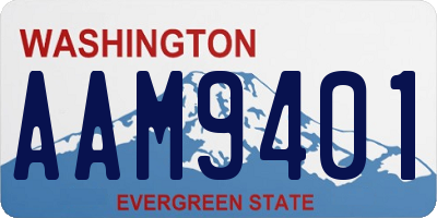 WA license plate AAM9401