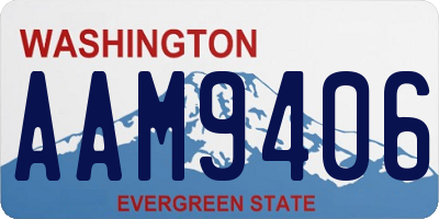 WA license plate AAM9406