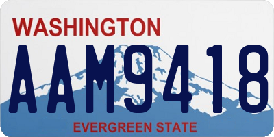 WA license plate AAM9418