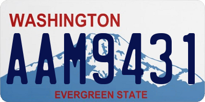 WA license plate AAM9431