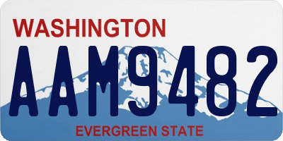 WA license plate AAM9482