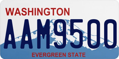 WA license plate AAM9500