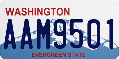 WA license plate AAM9501