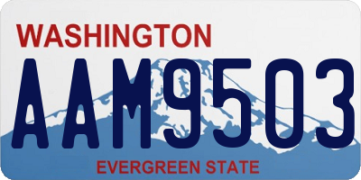 WA license plate AAM9503