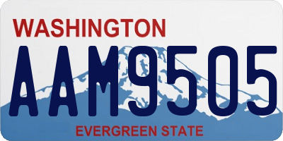 WA license plate AAM9505
