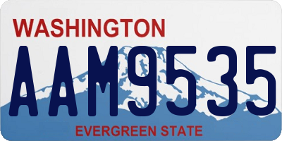 WA license plate AAM9535