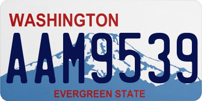 WA license plate AAM9539