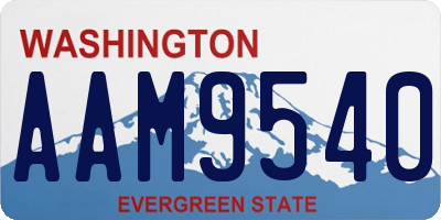 WA license plate AAM9540