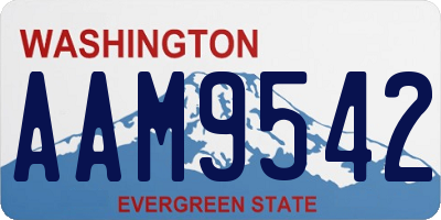 WA license plate AAM9542