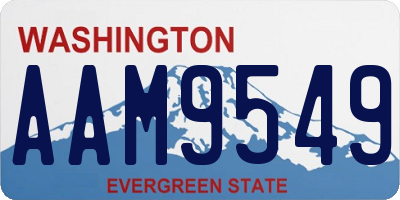 WA license plate AAM9549