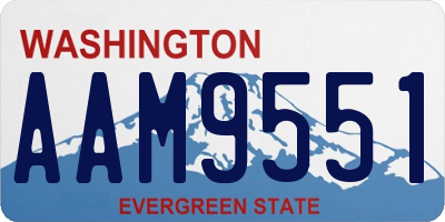 WA license plate AAM9551