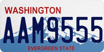 WA license plate AAM9555