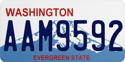 WA license plate AAM9592