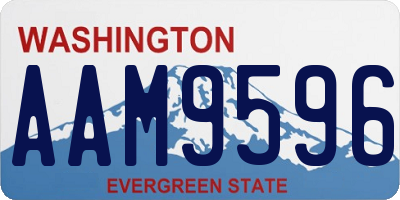 WA license plate AAM9596