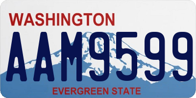 WA license plate AAM9599