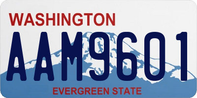 WA license plate AAM9601