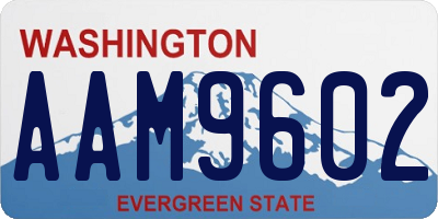 WA license plate AAM9602
