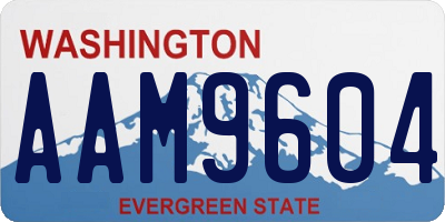 WA license plate AAM9604
