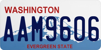 WA license plate AAM9606