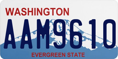 WA license plate AAM9610