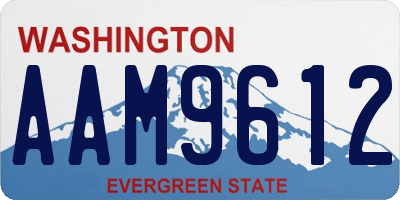 WA license plate AAM9612