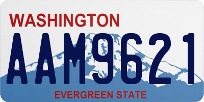 WA license plate AAM9621
