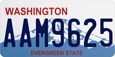 WA license plate AAM9625