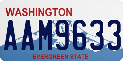 WA license plate AAM9633