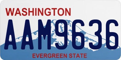 WA license plate AAM9636