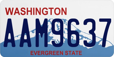 WA license plate AAM9637