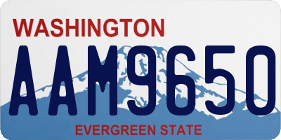 WA license plate AAM9650
