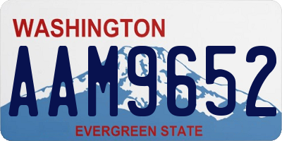 WA license plate AAM9652