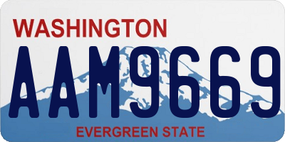 WA license plate AAM9669