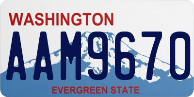 WA license plate AAM9670