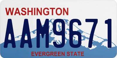 WA license plate AAM9671
