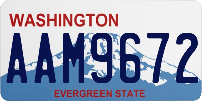 WA license plate AAM9672